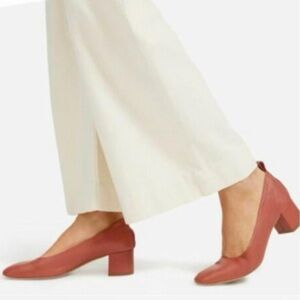 Everlane The Day Leather Heel in Burnt Sienna Pink 7
